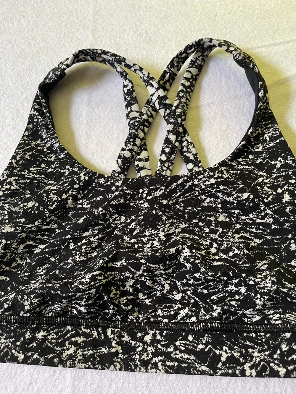 Lululemon athletica Black & White Crisscross Sports Bra